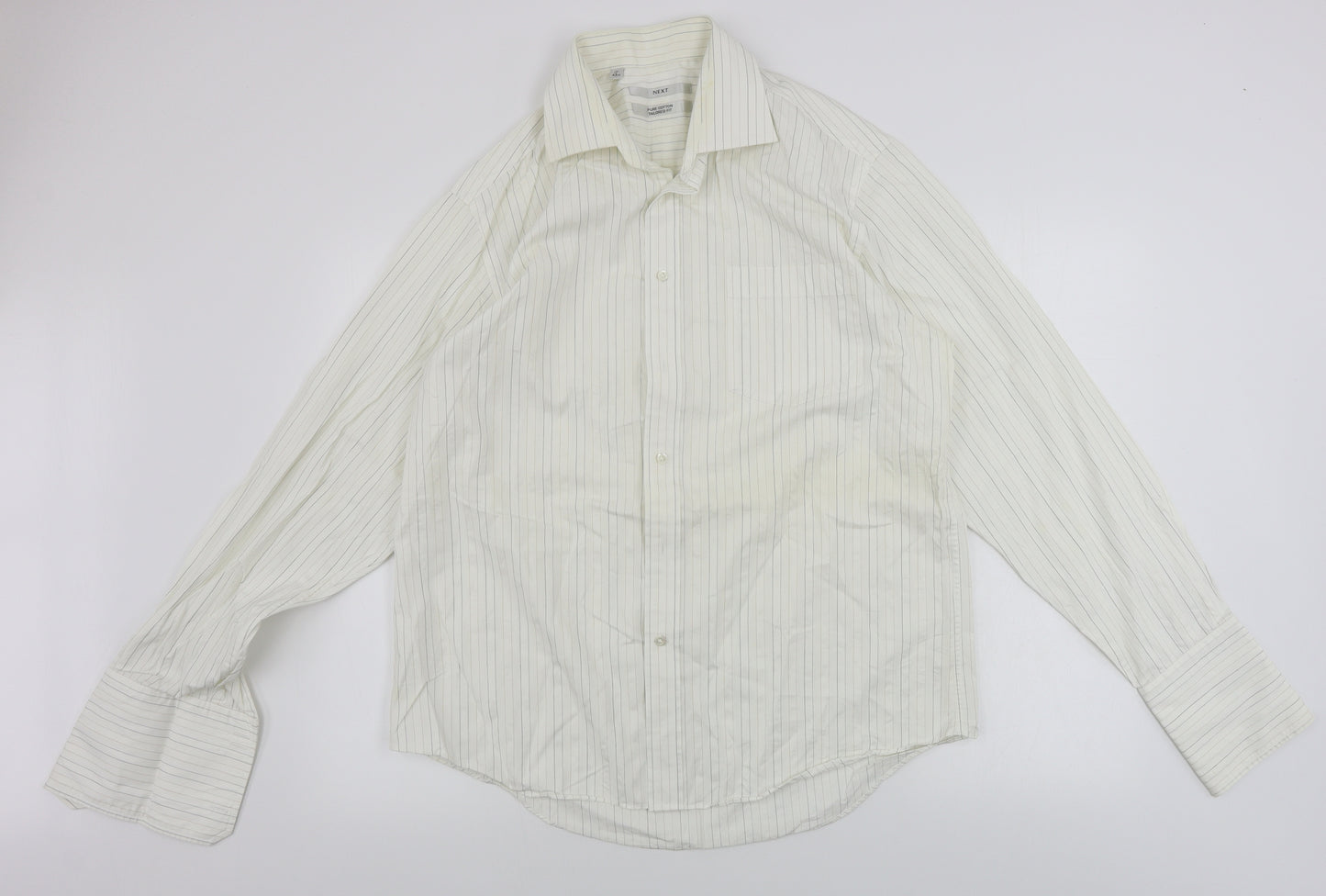 NEXT  Mens White Striped   Dress Shirt Size 17