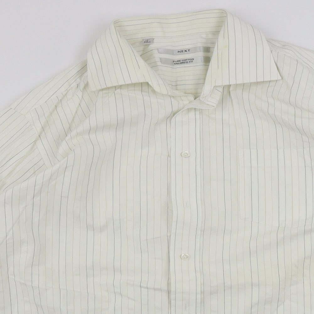NEXT  Mens White Striped   Dress Shirt Size 17