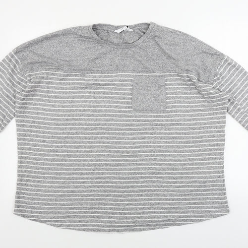 capsule Womens Grey Striped  Pullover Jumper Size 24