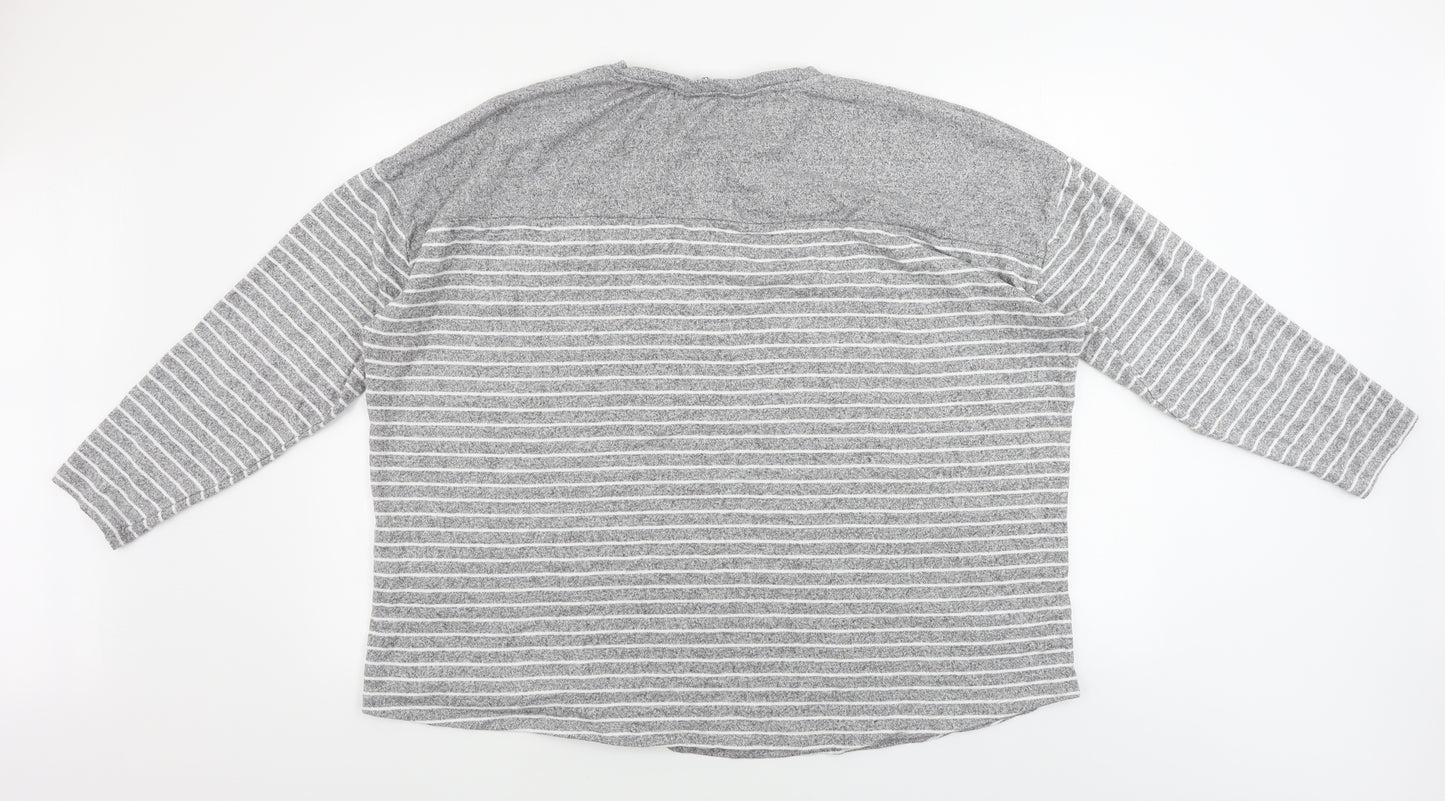 capsule Womens Grey Striped  Pullover Jumper Size 24