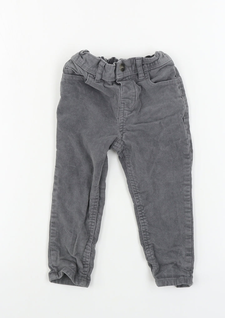 TU Girls Grey Corduroy Trousers Size 2 Years