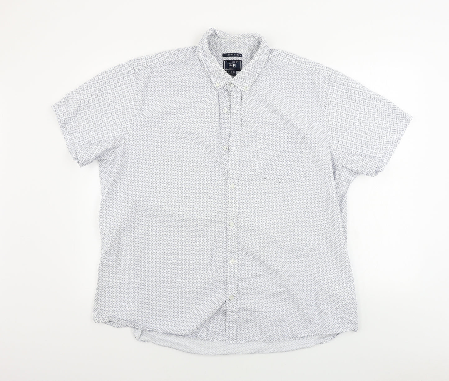 F&F  Mens White Floral   Button-Up Size 2XL