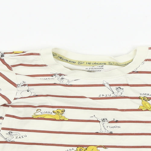 Primark  Boys Beige Striped  Basic T-Shirt Size 12-18 Months  - Lion King