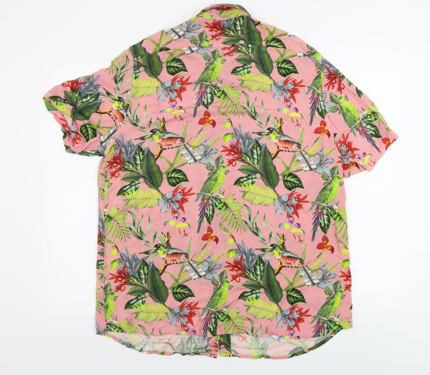 Primark  Mens Pink Floral   Button-Up Size 2XL
