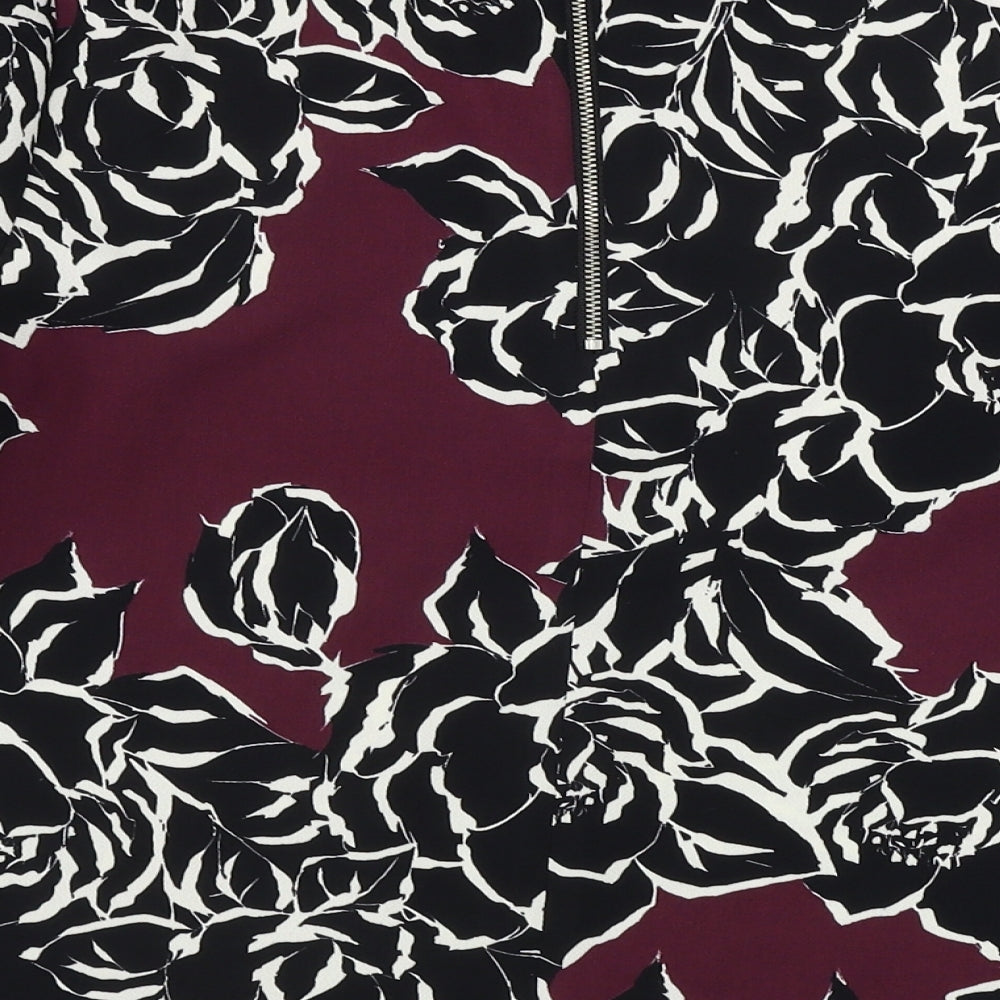 Warehouse Womens Purple Floral  Basic Blouse Size 12