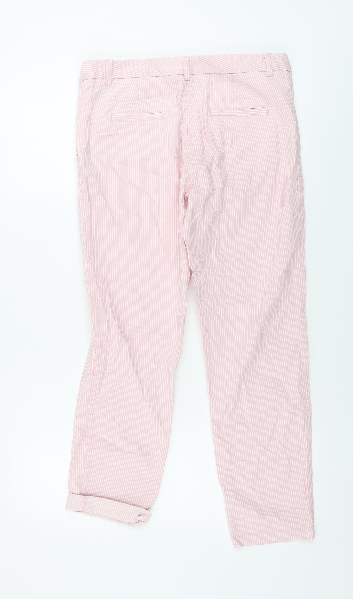 Marks and Spencer  Womens Pink Striped  Trousers  Size 10 L23 in