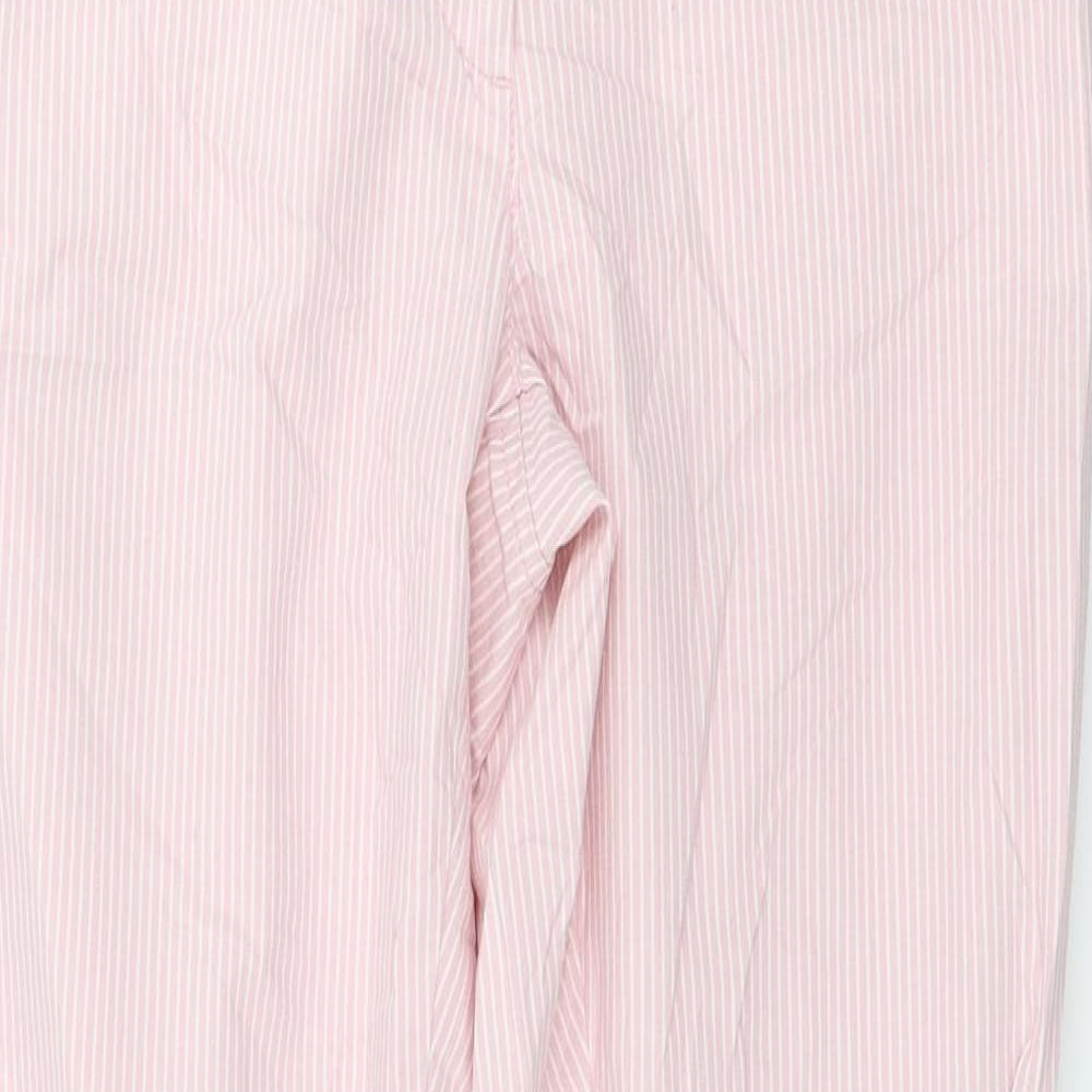 Marks and Spencer  Womens Pink Striped  Trousers  Size 10 L23 in