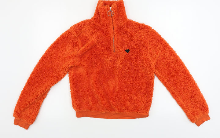 Topshop Womens Orange Henley Jumper Size 8