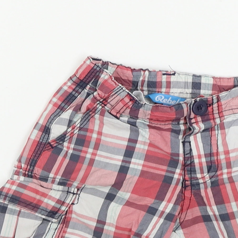 Primark  Boys Red Check  Cargo Shorts Size 2 Years
