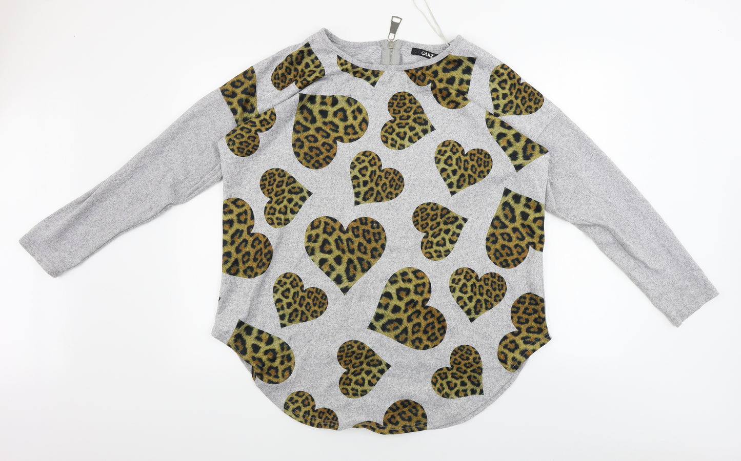 Quiz Womens Grey Paisley  Pullover Jumper Size L