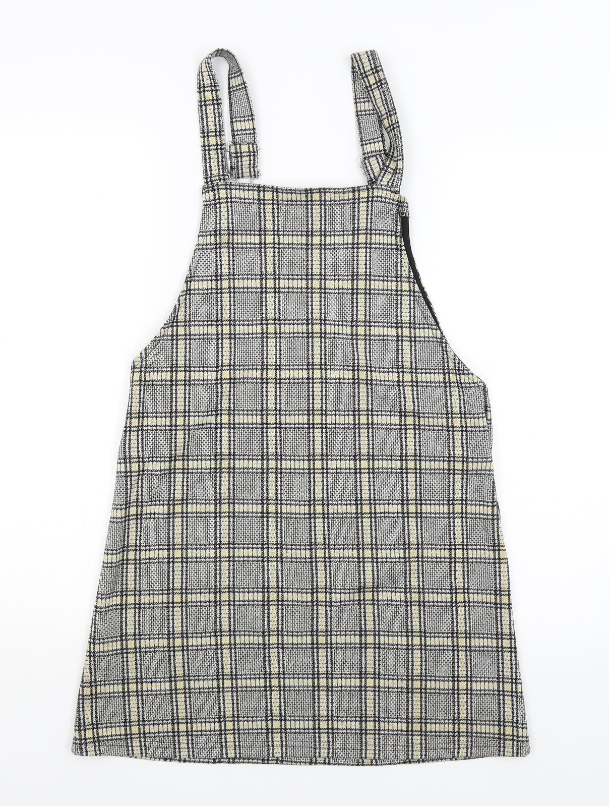 Divided Womens Yellow Plaid  Pinafore/Dungaree Dress  Size 8