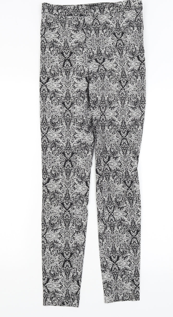Atmosphere Womens Black Paisley  Trousers  Size 6 L27.5 in