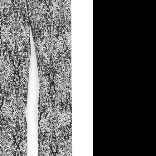 Atmosphere Womens Black Paisley  Trousers  Size 6 L27.5 in