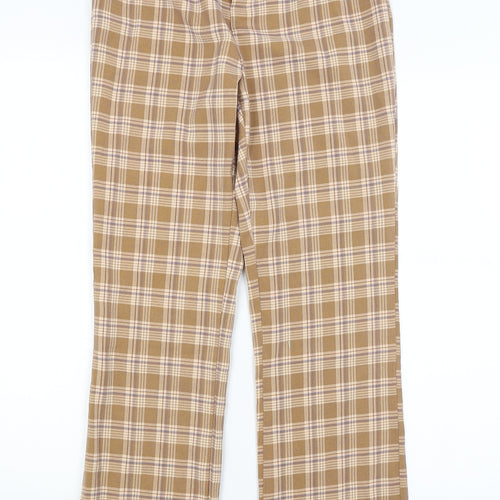 SheIn Womens Brown Plaid  Trousers  Size S L27 in
