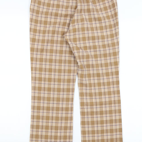 SheIn Womens Brown Plaid  Trousers  Size S L27 in