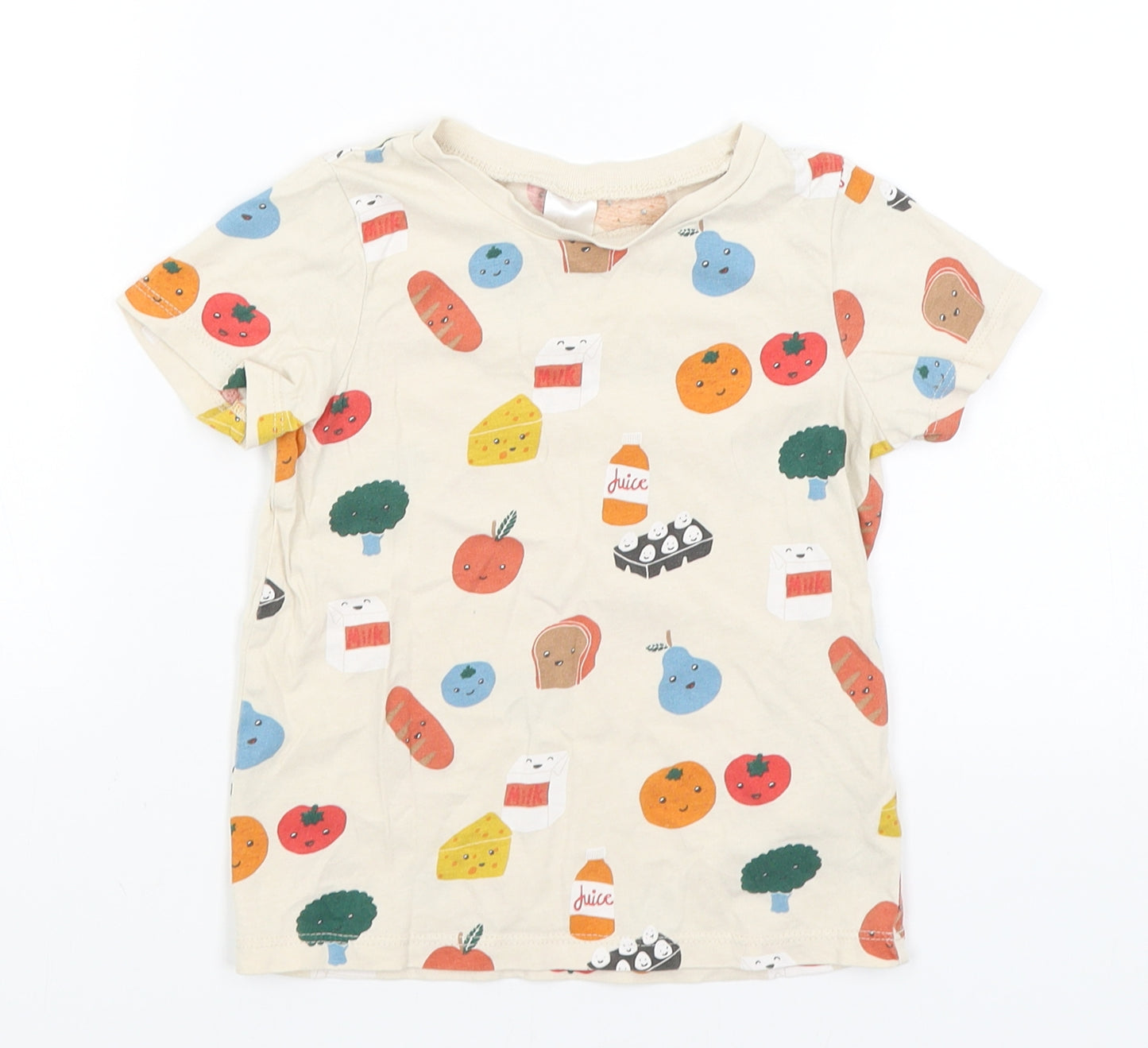 H&M Baby Beige   Basic T-Shirt Size 18-24 Months  - Food