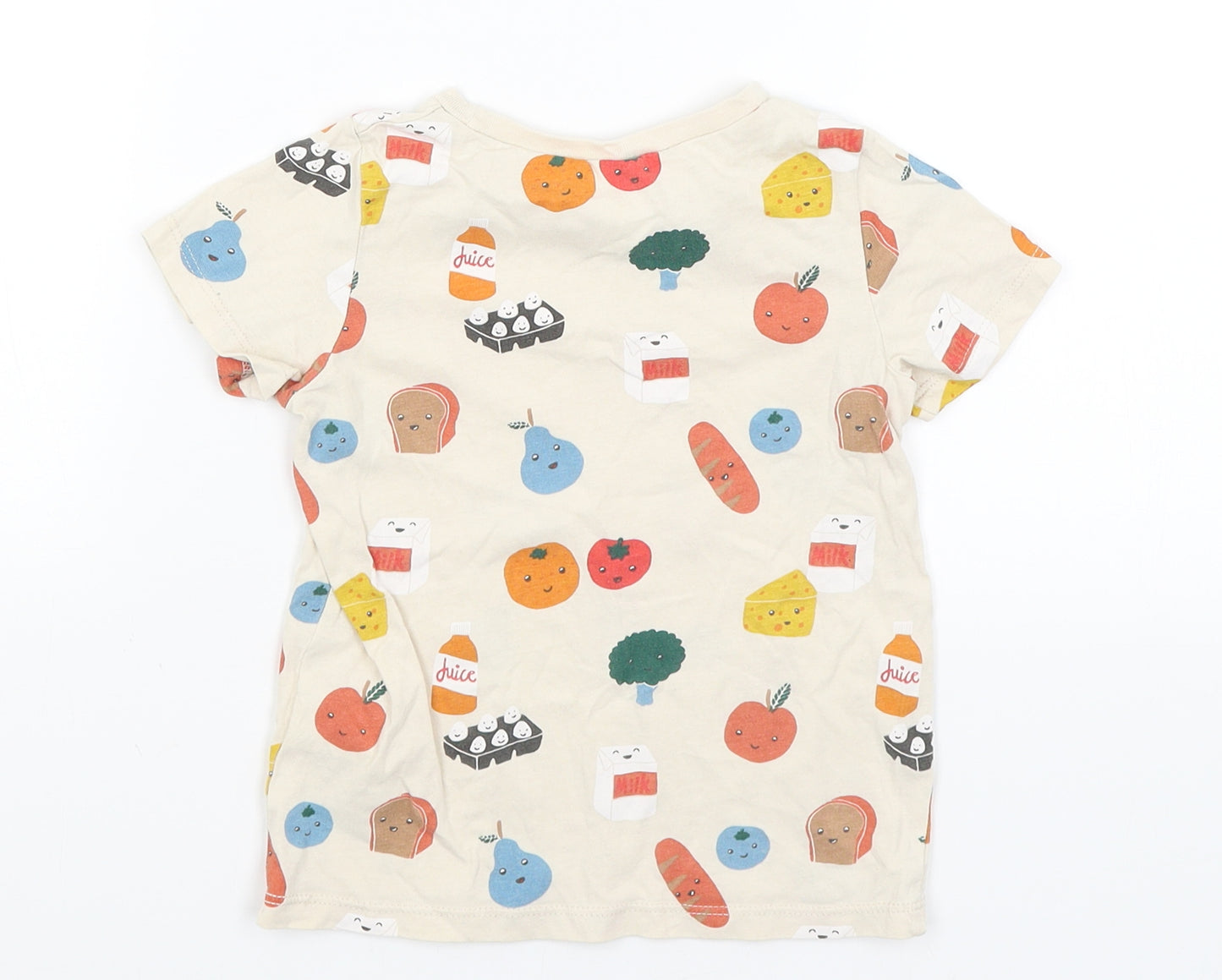 H&M Baby Beige   Basic T-Shirt Size 18-24 Months  - Food