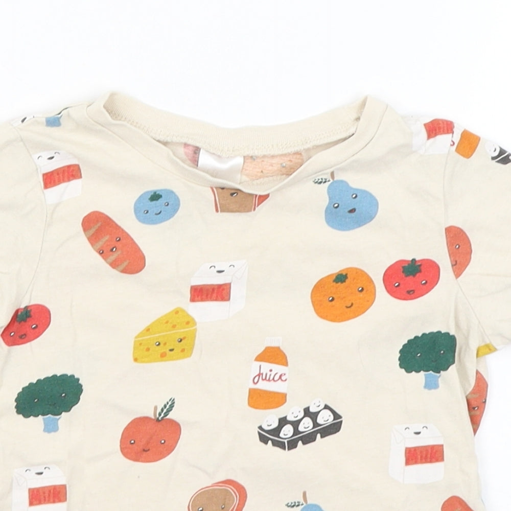 H&M Baby Beige   Basic T-Shirt Size 18-24 Months  - Food