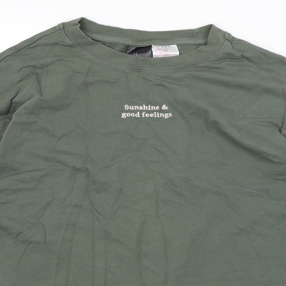 H&M Womens Green   Pullover Jumper Size S  - Sunshine & Good Feelings