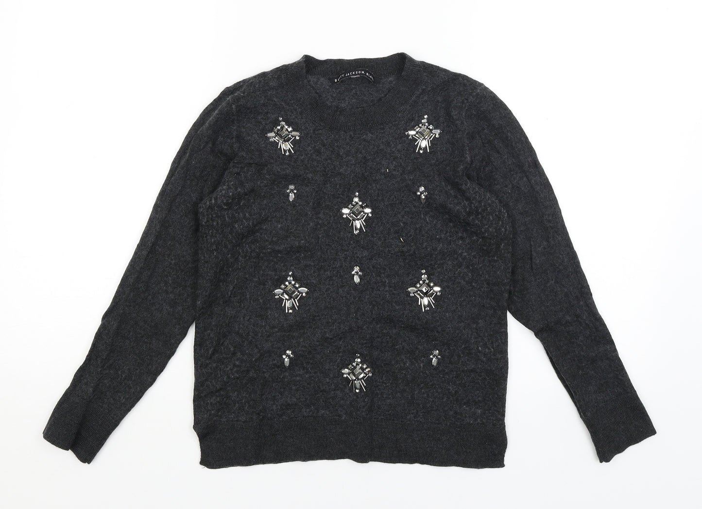 Betty Jackson Black Womens Grey   Pullover Jumper Size 14