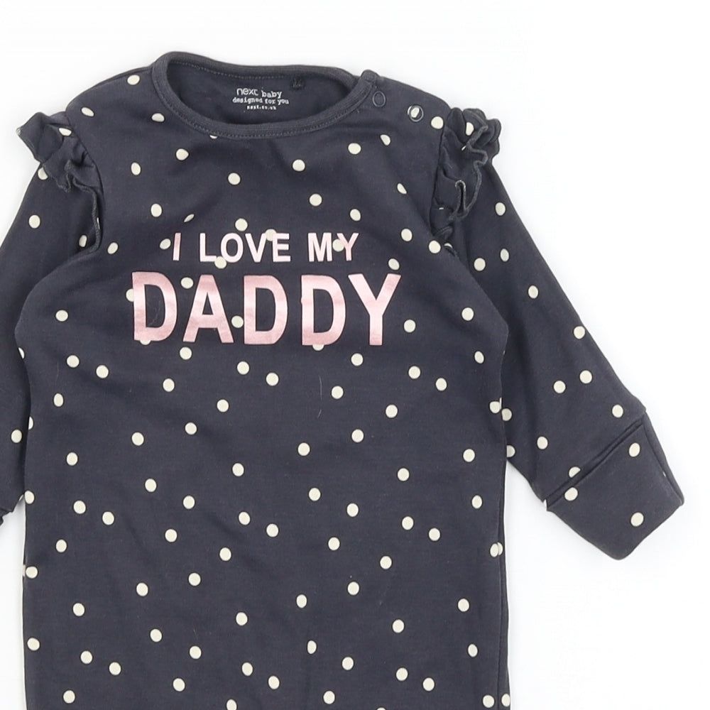 NEXT Baby Black Polka Dot  Babygrow One-Piece Size 3-6 Months