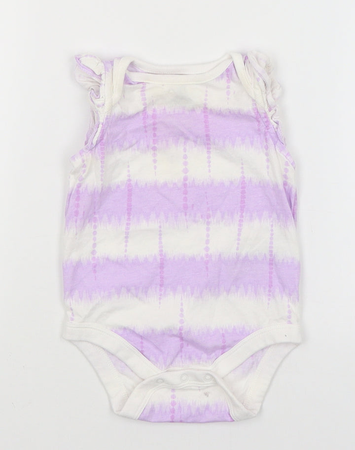 Baby Gap Baby Purple Striped  Romper One-Piece Size 3-6 Months