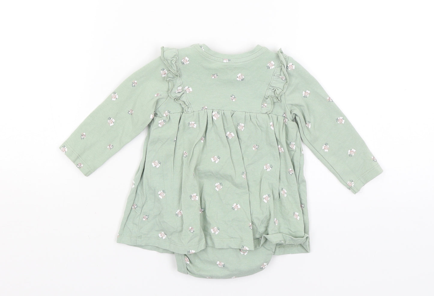 H&M Baby Green Floral  Skirt One-Piece Size 3-6 Months