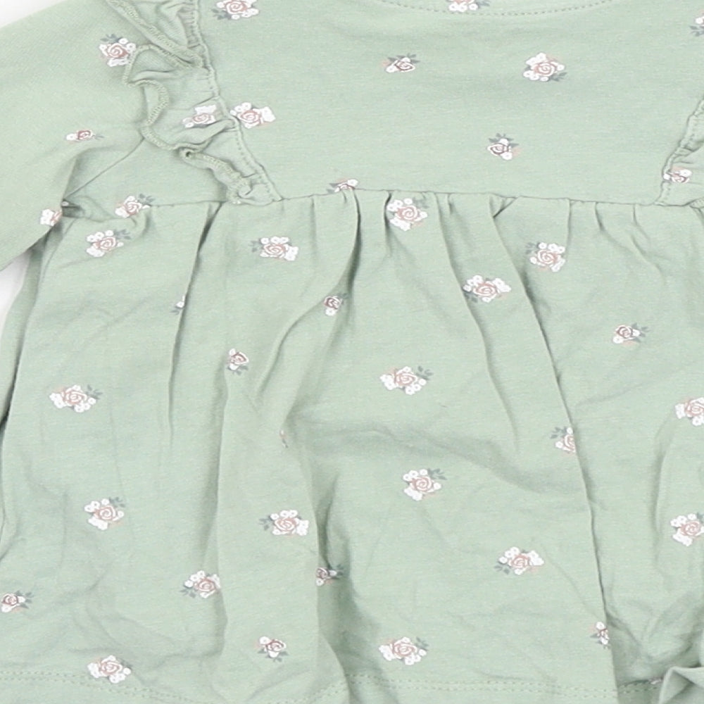 H&M Baby Green Floral  Skirt One-Piece Size 3-6 Months