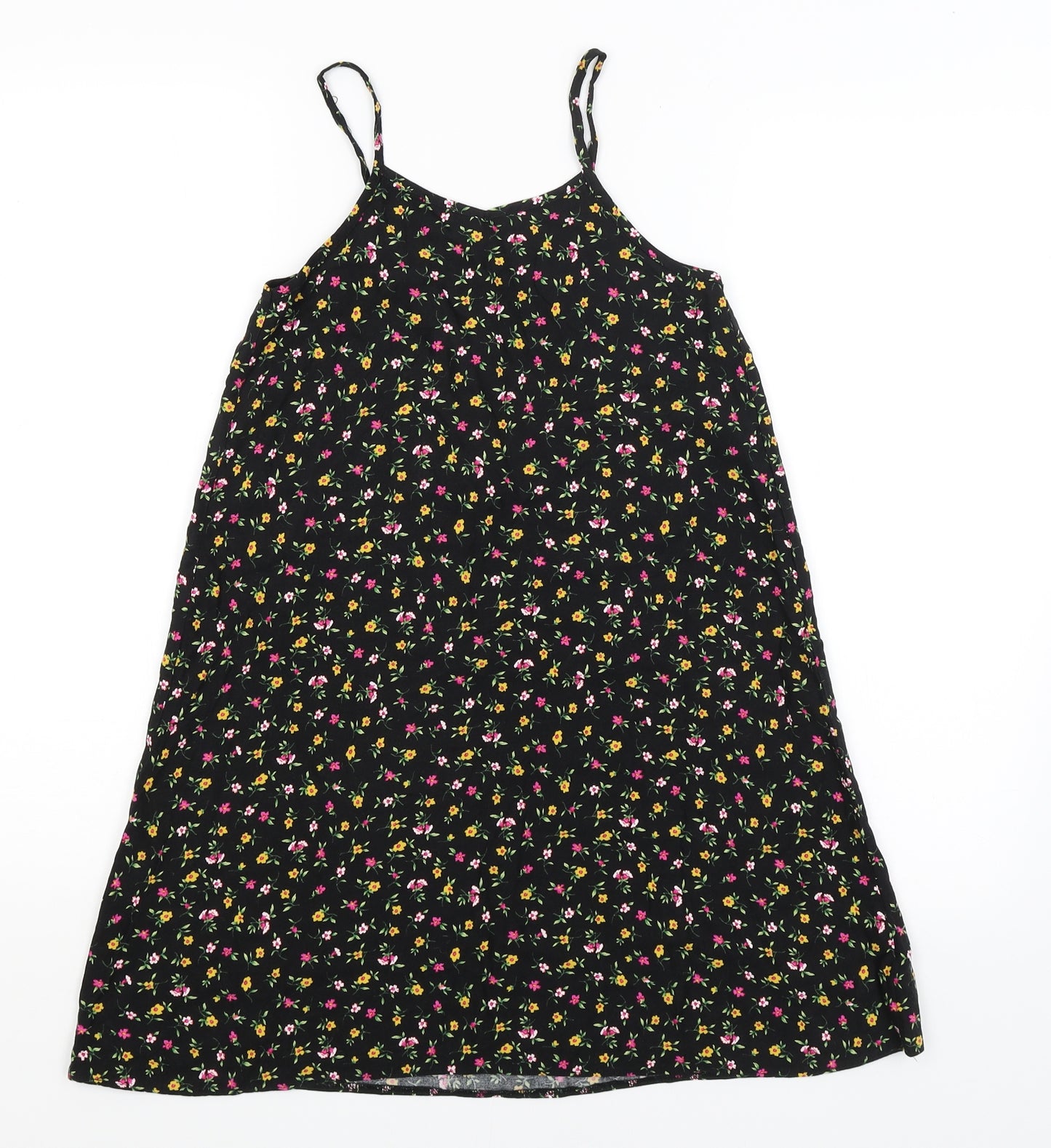 Nutmeg Girls Black Floral  A-Line  Size 9-10 Years