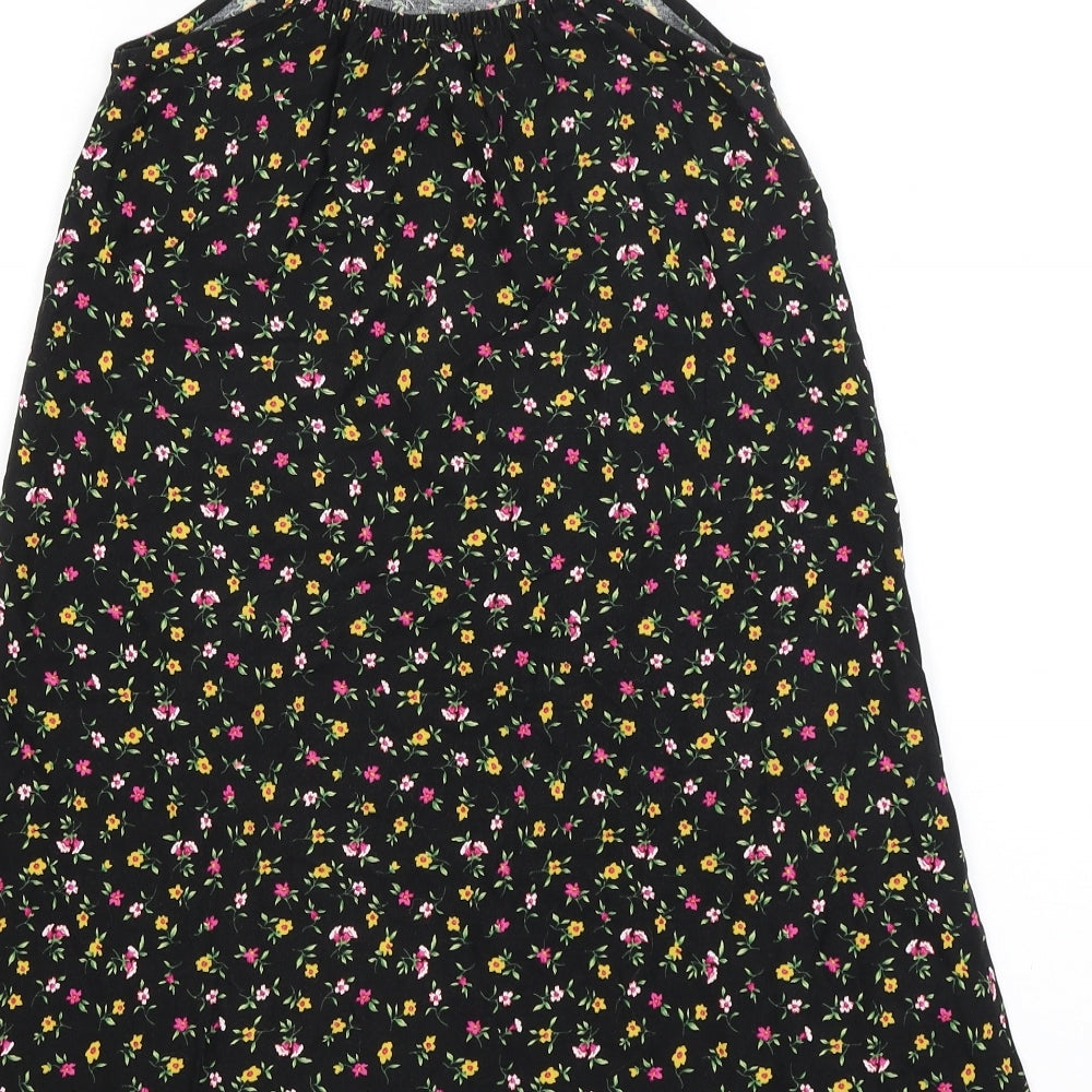 Nutmeg Girls Black Floral  A-Line  Size 9-10 Years