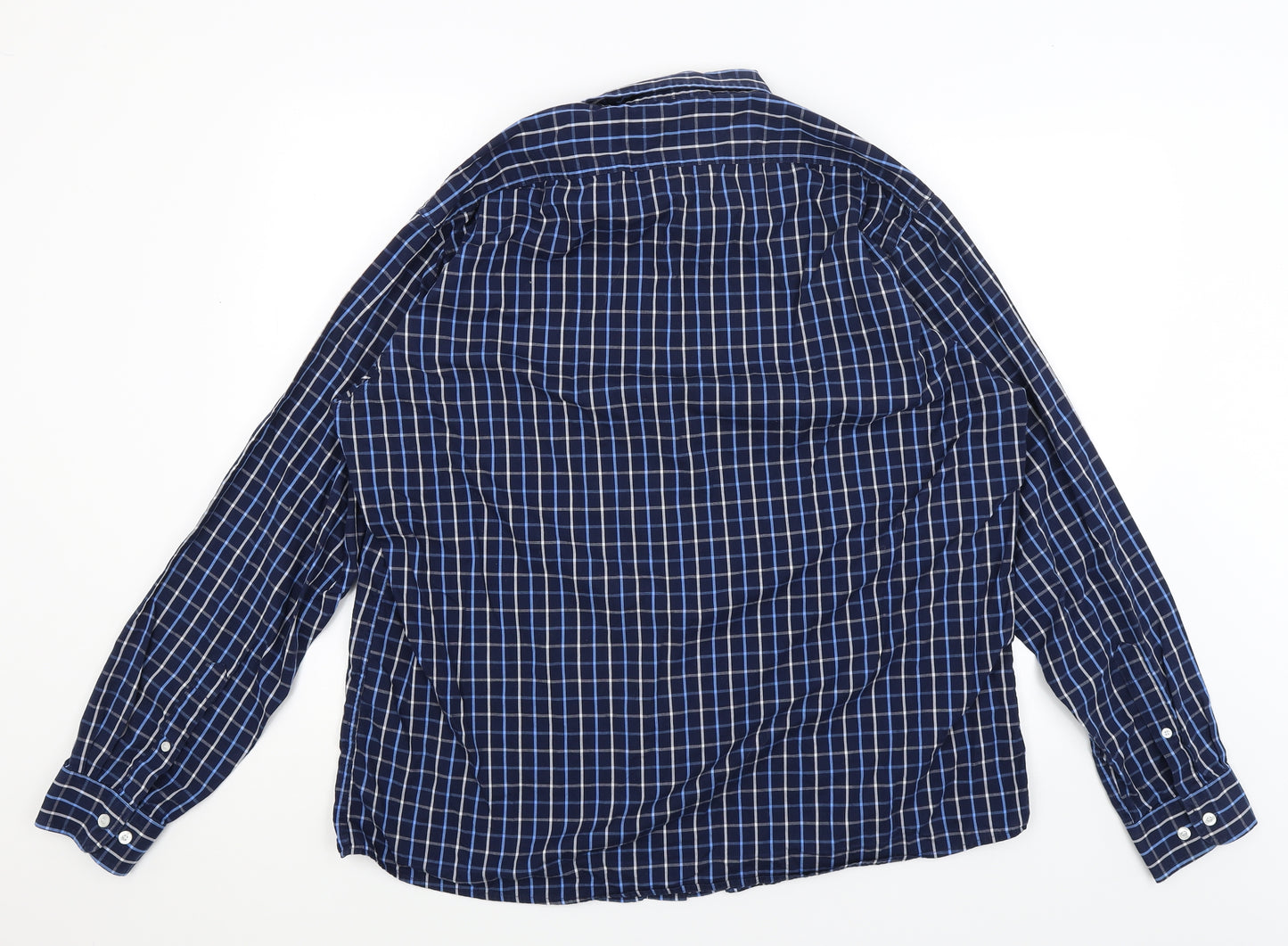 Cotton Traders Mens Blue Check   Button-Up Size XL