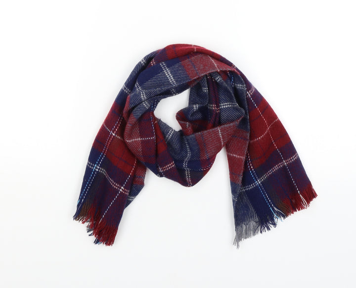Preworn Boys Blue Plaid Scarf One Size