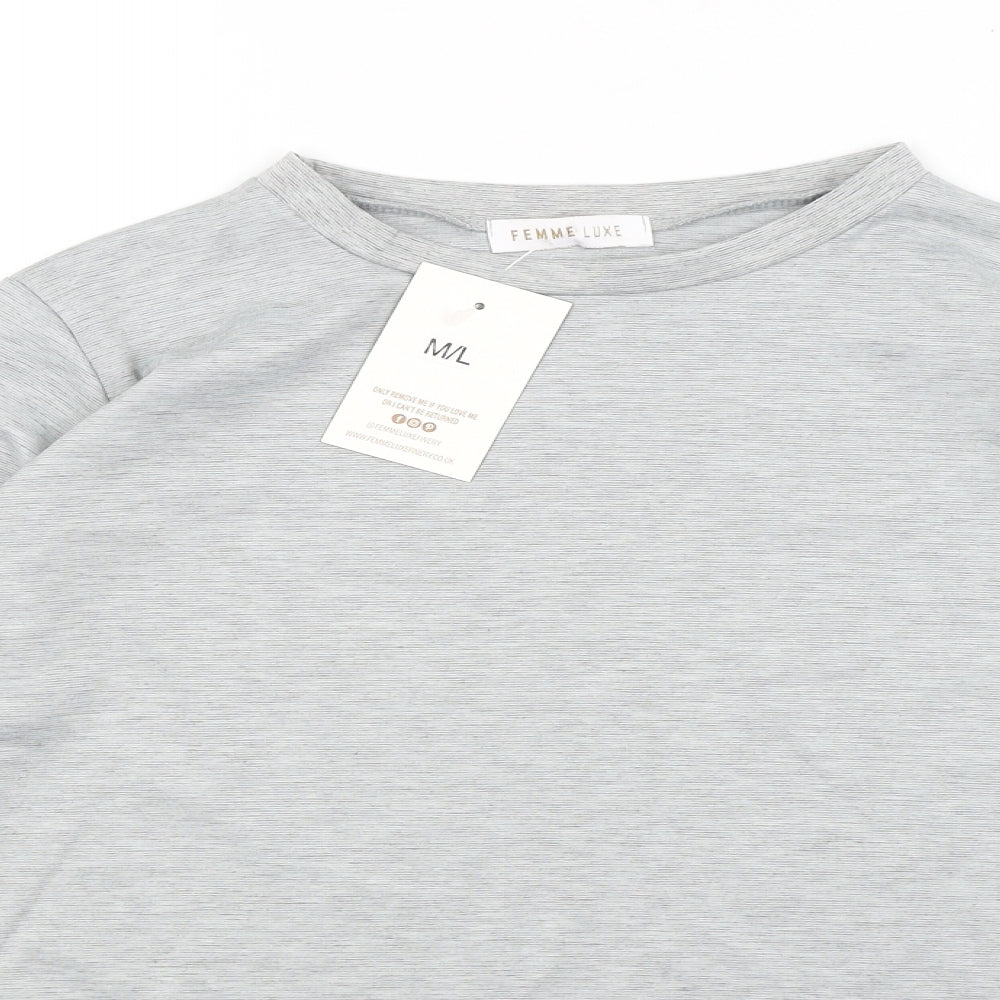 Femme Luxe Womens Grey   Pullover Jumper Size M