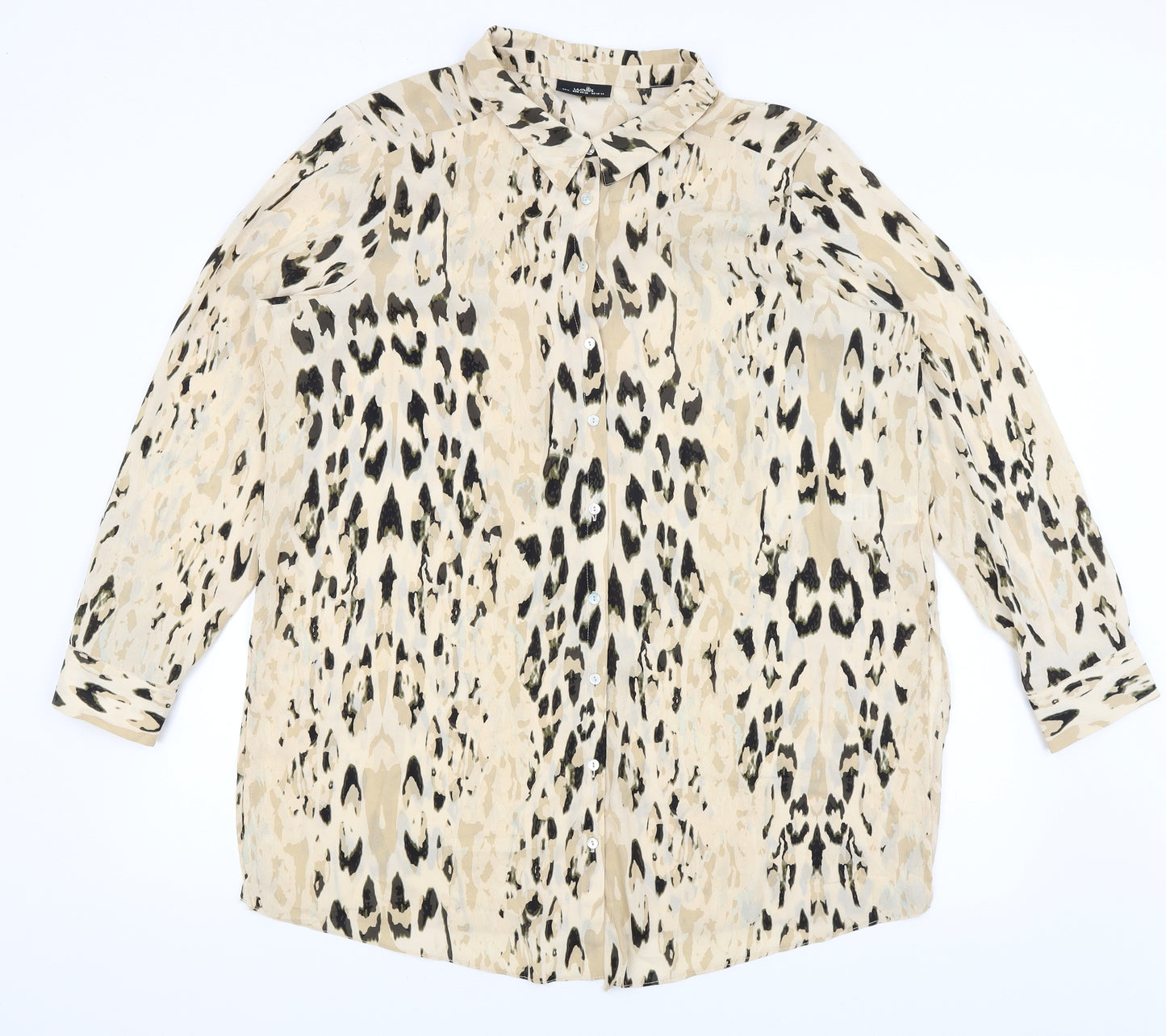 Wallis Womens Pink Animal Print  Basic Button-Up Size L