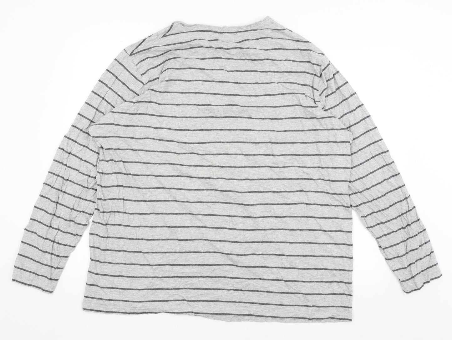 M&S Mens Grey Striped   T-Shirt Size 3XL