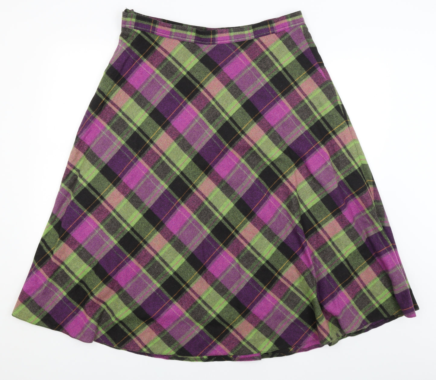 Seda Womens Purple Plaid  A-Line Skirt Size 18