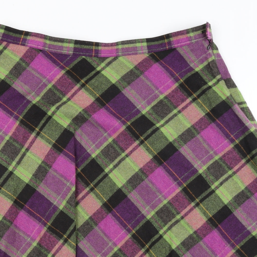 Seda Womens Purple Plaid  A-Line Skirt Size 18