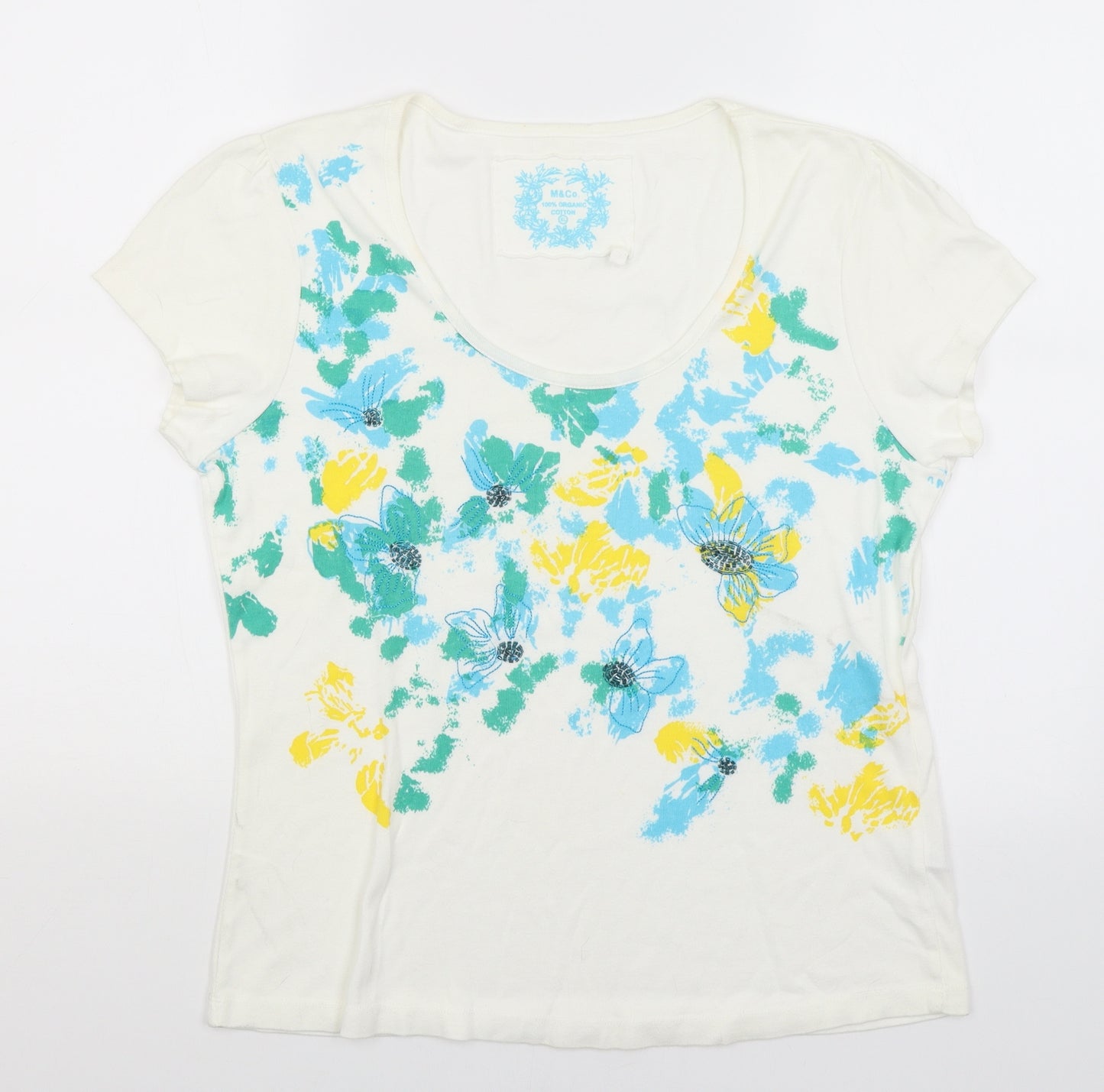 M&Co Womens White   Basic T-Shirt Size XL