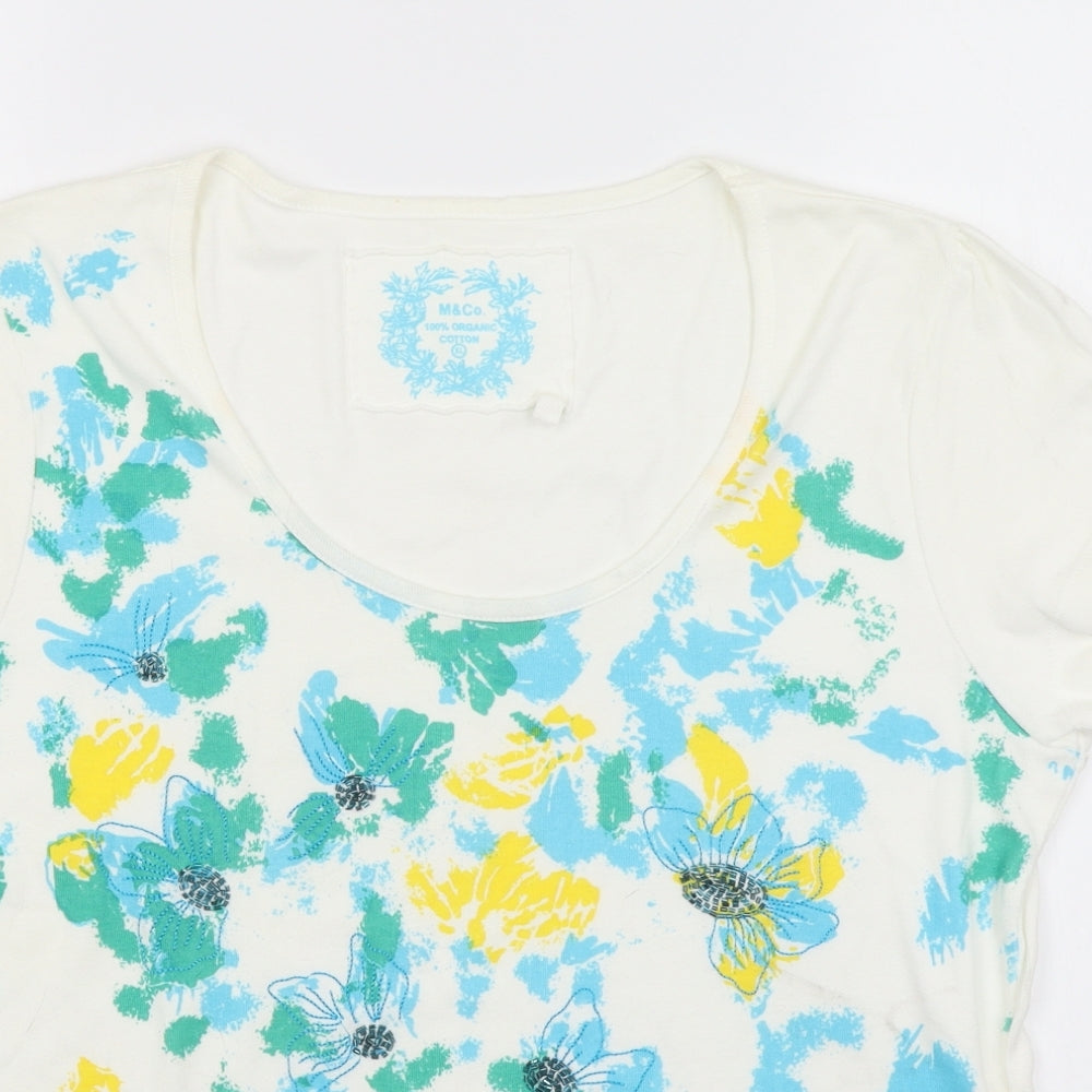 M&Co Womens White   Basic T-Shirt Size XL