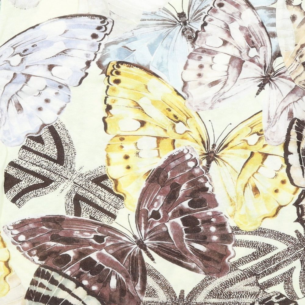 Peter Hahn Womens White   Basic T-Shirt Size 16  - Butterflies