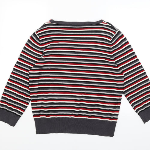 CC Womens Grey Striped  Pullover Jumper Size XL