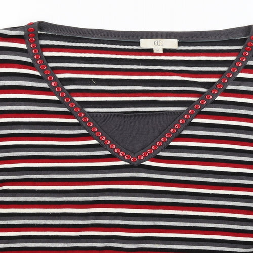 CC Womens Grey Striped  Pullover Jumper Size XL