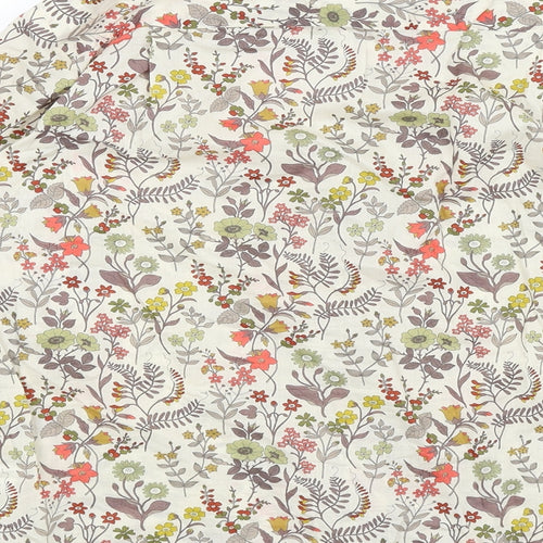 Oxford Shirt Co Womens Ivory Floral  Basic Button-Up Size 14