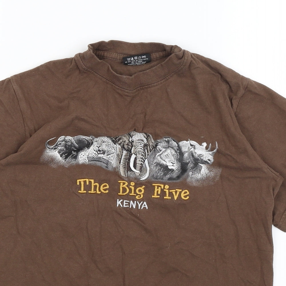 Airborn Mens Brown    T-Shirt Size S  - The Big Five