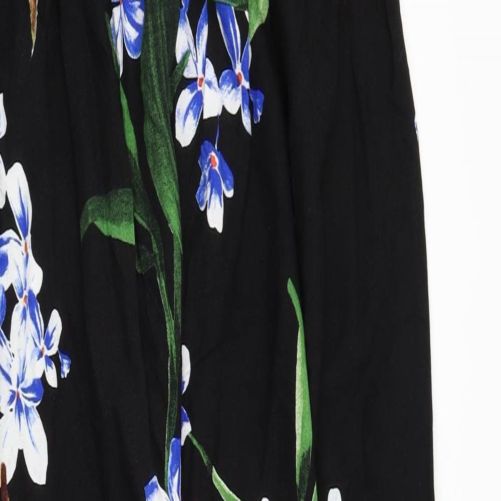 Red Herring Womens Black Floral  Fit & Flare  Size 12