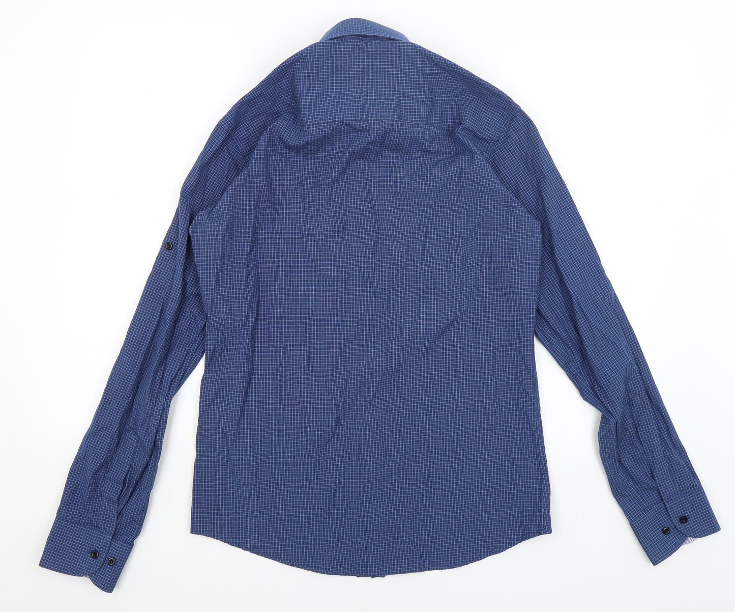 Tommy Hilfiger Mens Blue Check   Button-Up Size S