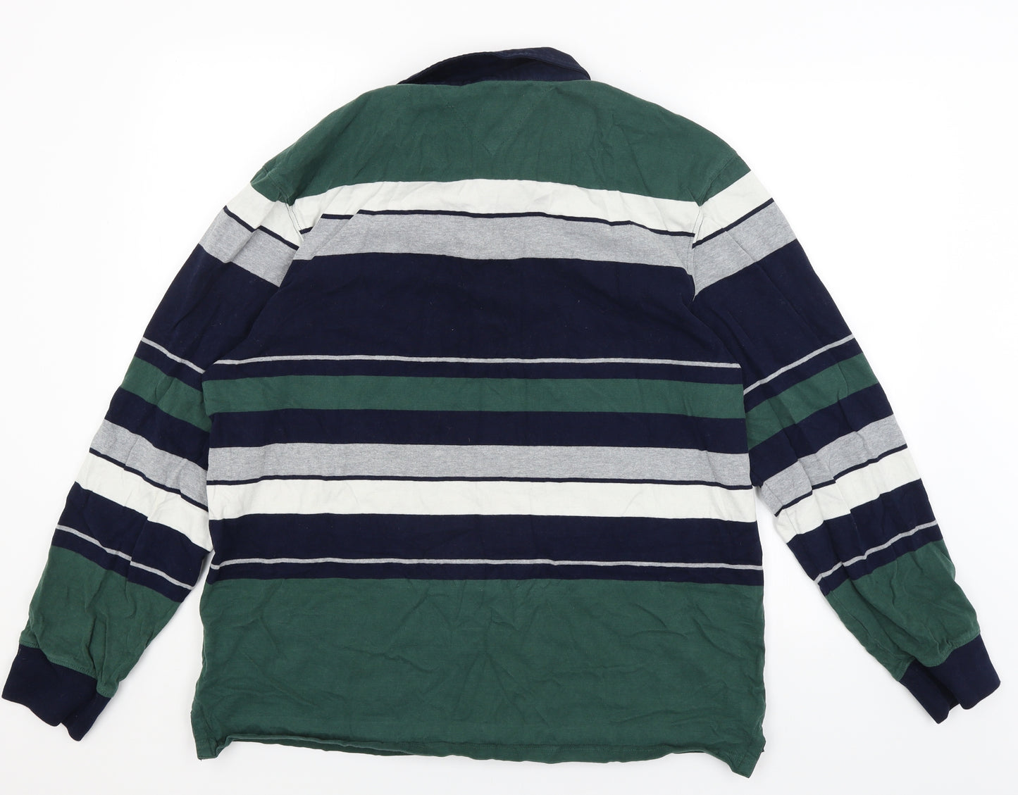 Lincoln Mens Green Striped   T-Shirt Size XL