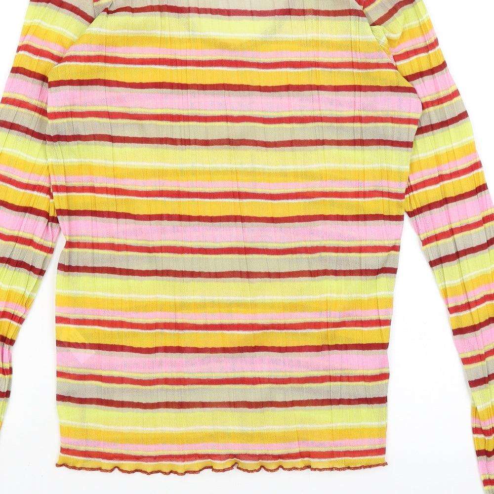 Sandwich Womens Yellow Striped  Basic T-Shirt Size M