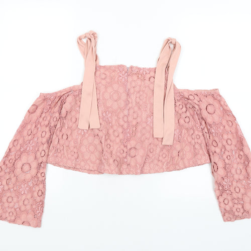 Missguided Womens Pink   Cropped T-Shirt Size 8