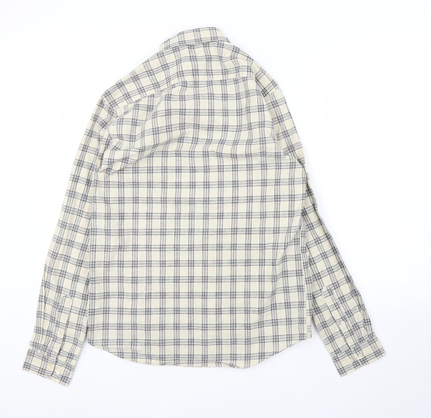 NEXT Mens Beige Check   Button-Up Size M